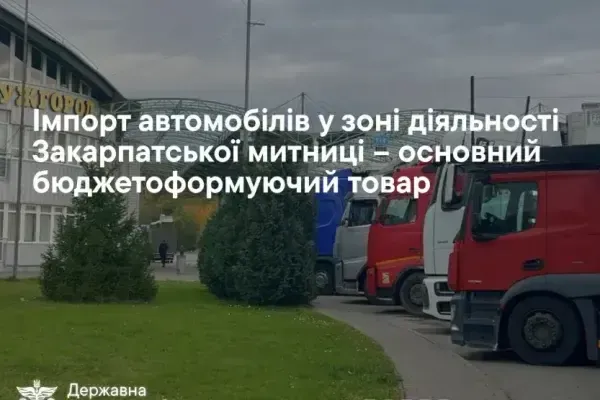 Імпорт авто став головним джерелом митних надходжень на Закарпатті