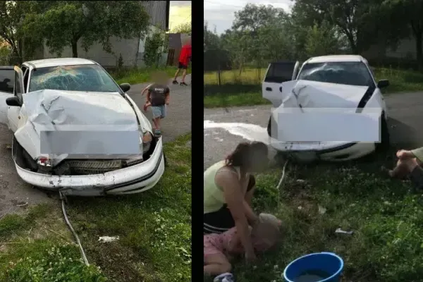 На Мукачівщині автомобіль врізався у ворота: четверо дітей опинилися в лікарні