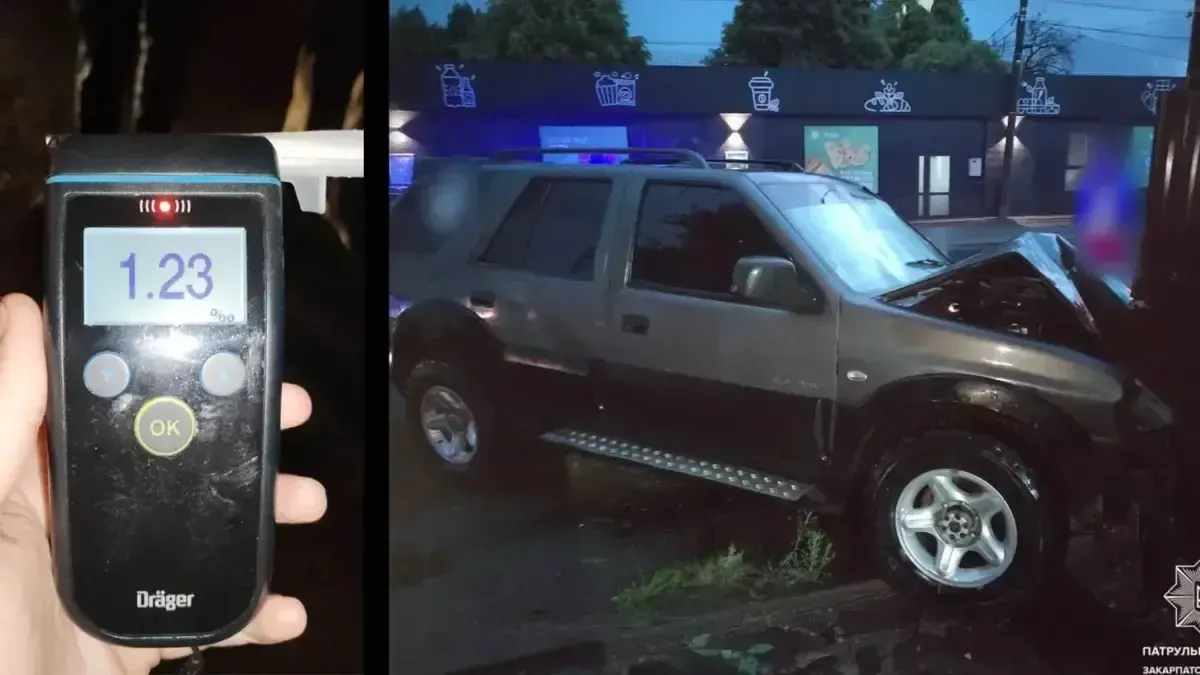 Ужгородець напідпитку спричинив ДТП, пошкодивши два автомобілі та огорожу