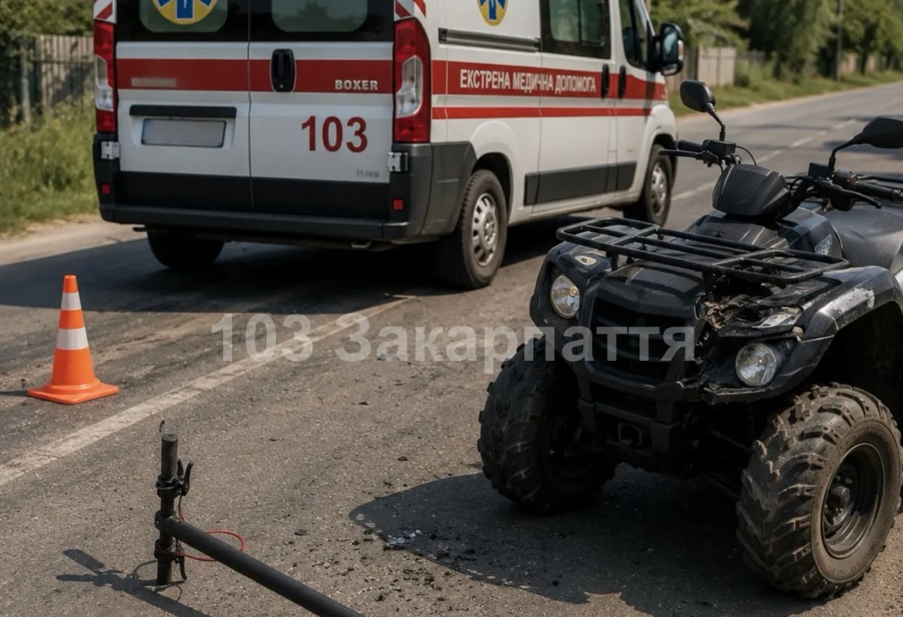 На Мукачівщині квадроцикл збив 13-річного хлопця на самокаті