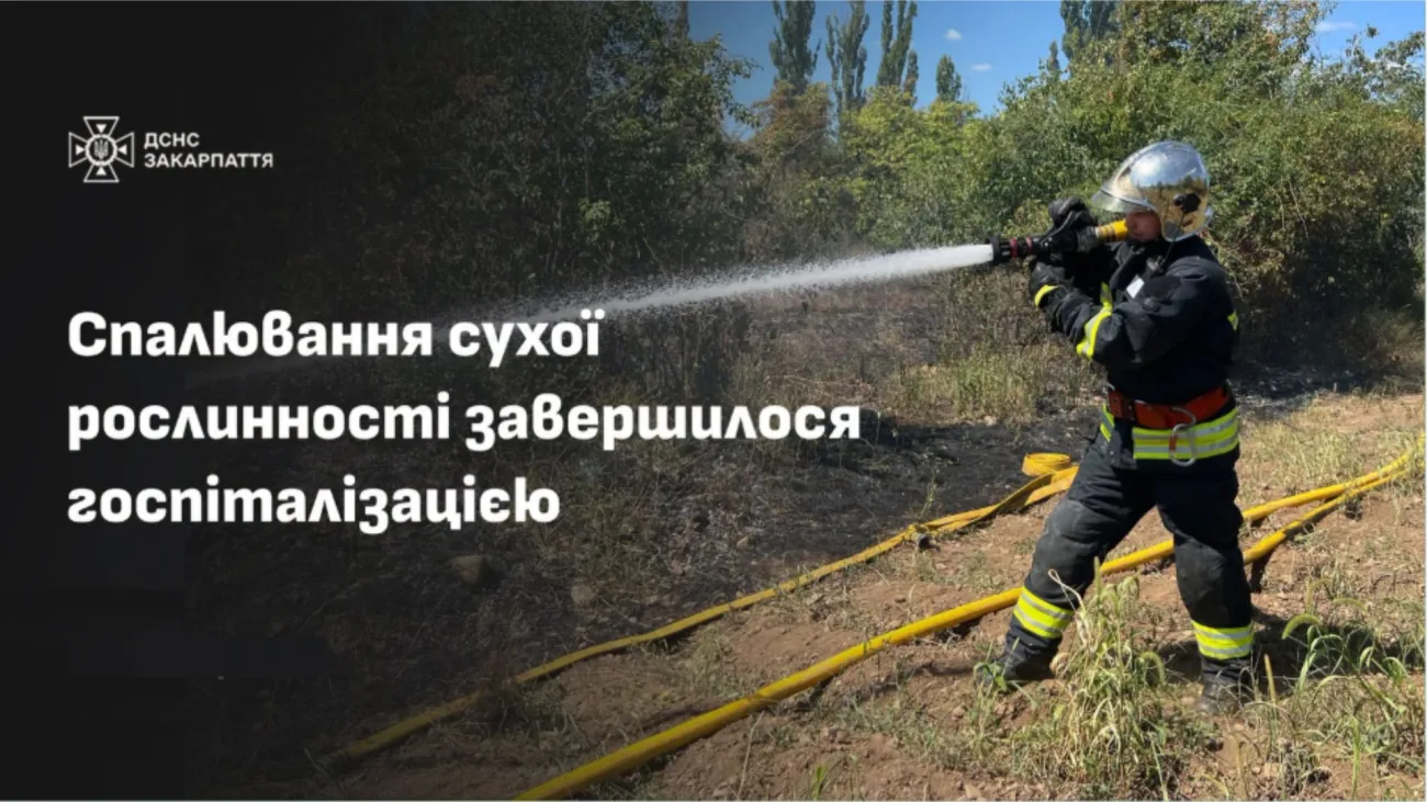 79-річний закарпатець потрапив до лікарні після спалювання сухої трави