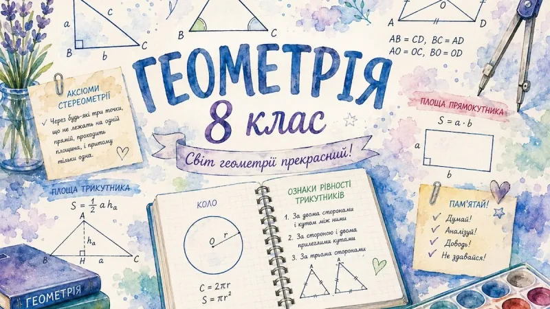 Геометрія у 8 класі: коли задачі стають зрозумілішими
