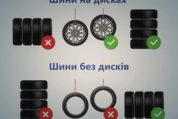 Як правильно зберігати шини та диски в міжсезоння – правила та типові помилки